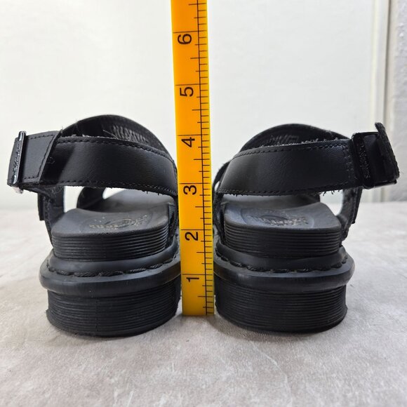 Dr. Martens Voss Quad Platform Sandals Size 8 Black Leather Grunge Y2K Chunky - Picture 4 of 10